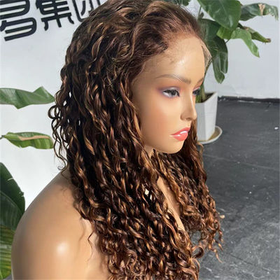 Swiss HD Lace Wig Closure Double Drawn Pixie Curls Human Hair Highlight Color
