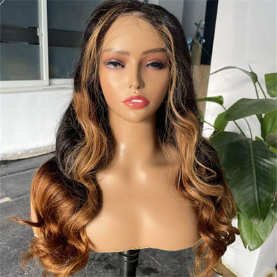 Ombre Honey Brown Body Wave HD Lace Wig Human Hair Swiss Glueless Precut Wigs