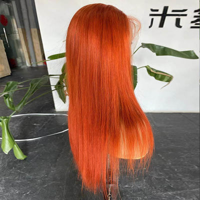 Ginger Straight 13x4 Frontal Lace Wig Transparent 12A 300gram Customized