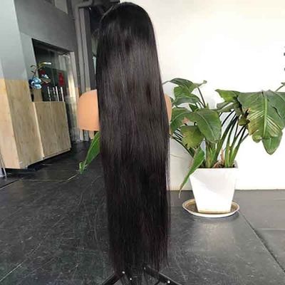 Straight Brazilian HD Transparent Swiss 6x6 Lace Closure Human Hair Wigs 40 Inch