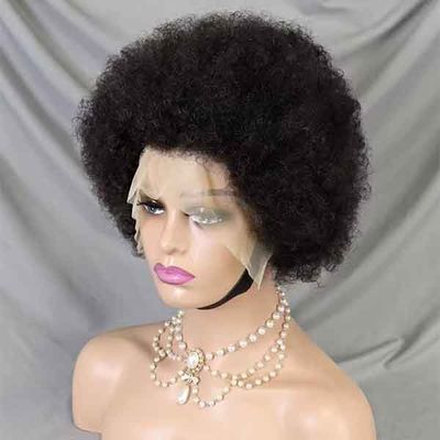 13x4 Full Lace Frontal Human Hair Bob Wigs Afro Kinky Bulk Curly Natural Human Hair