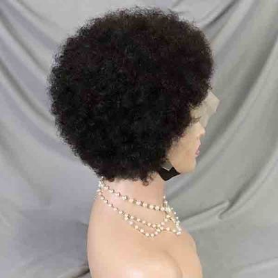 13x4 Full Lace Frontal Human Hair Bob Wigs Afro Kinky Bulk Curly Natural Human Hair