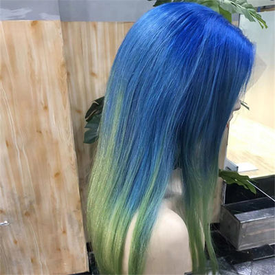 Ombre Blue Green 613 Blonde Wig Straight Lace 13x6 Frontal Human Hair