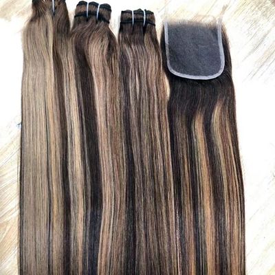 Wholesale #P4-27 Highlight Funmi Curl Indian Hair Double Drawn Hair Bundle Peruvian Brazilian Straight Human Hair