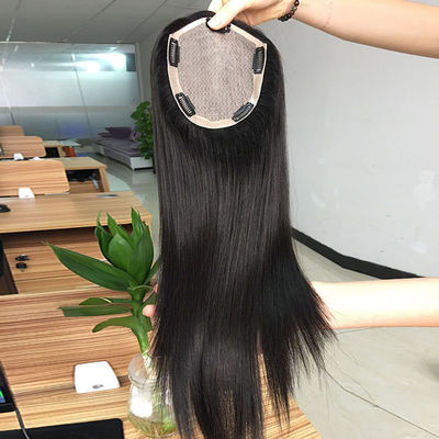 Natural Black Permanent Women's Toupee Wigs Topper Human Hair Prosthesis Replacement
