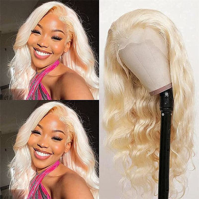 180 Density Raw Indian Virgin Hair Wigs Blonde 613 13x6 frontal wig Body Wave HD Transparent Lace Frontal