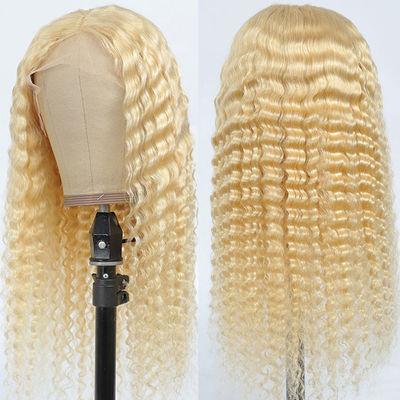 Blonde 613 Deep Wave Wig Human Hair Wig Brazilian Virgin Cuticle Aligned