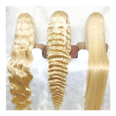 Deep Wave 13X6 HD Full Lace 613 Blonde Wig Frontal Raw Human Hair With Baby Hair