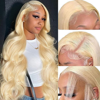 Deep Wave 13X6 HD Full Lace 613 Blonde Wig Frontal Raw Human Hair With Baby Hair