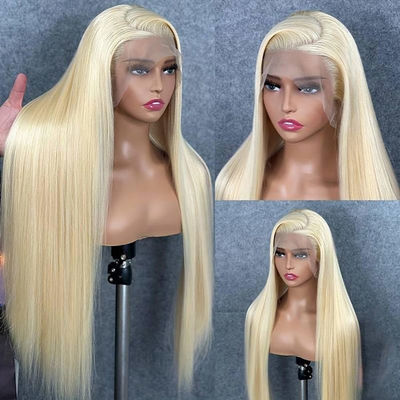 Deep Wave 13X6 HD Full Lace 613 Blonde Wig Frontal Raw Human Hair With Baby Hair