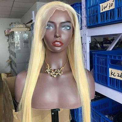 OEM 613 Cuticle Aligned Virgin Hair Vendors Blonde Lace Closure Wig 30 inch