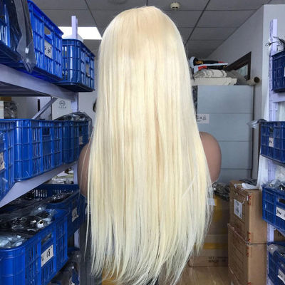 OEM 613 Cuticle Aligned Virgin Hair Vendors Blonde Lace Closure Wig 30 inch