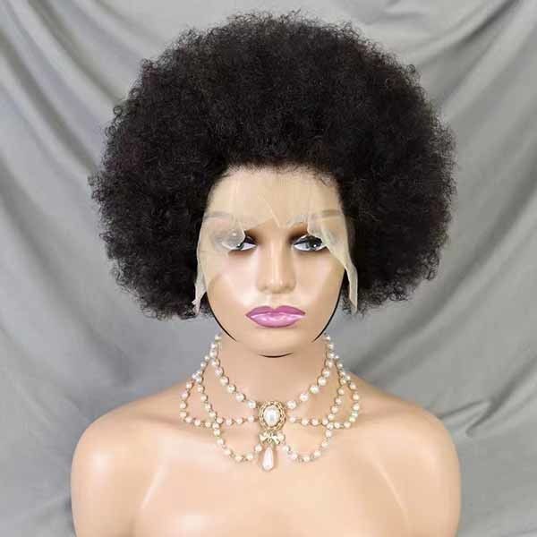 13x4 Full Lace Frontal Human Hair Bob Wigs Afro Kinky Bulk Curly Natural Human Hair