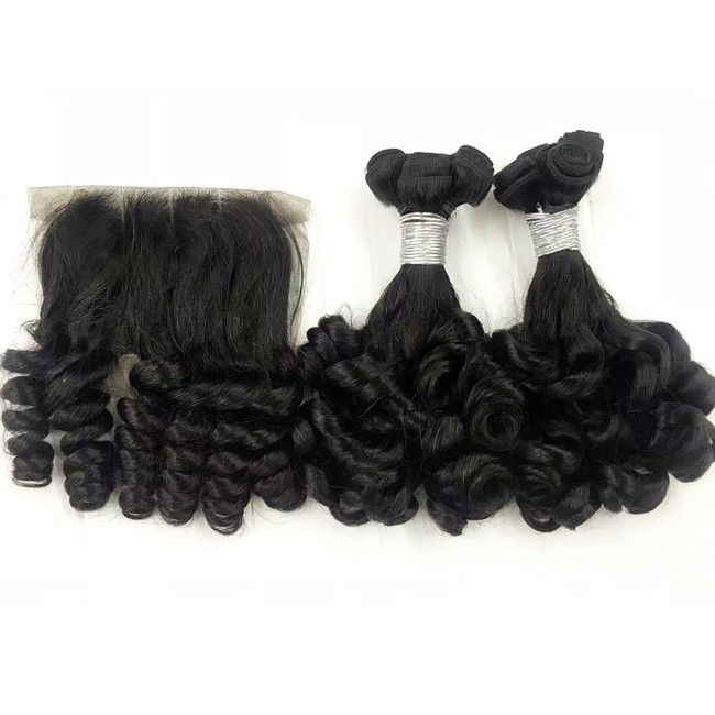 Silky Funmi Bouncy Double Drawn Human Hair Weave Extensions Customized