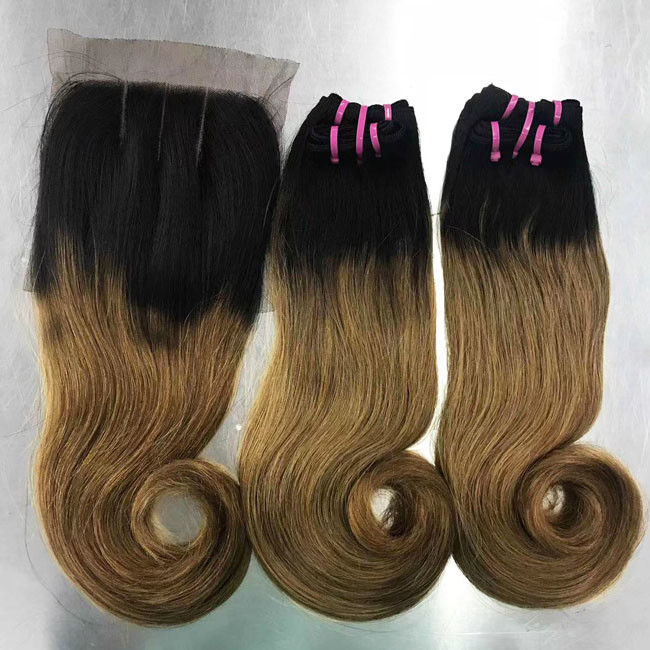 Peruvian Hook Curl Double Drawn Human Hair Bundles With Closure