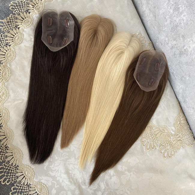 Straight Human Hair Prosthesis 613 Toned Blonde Wig Lace Front Topper For White Women