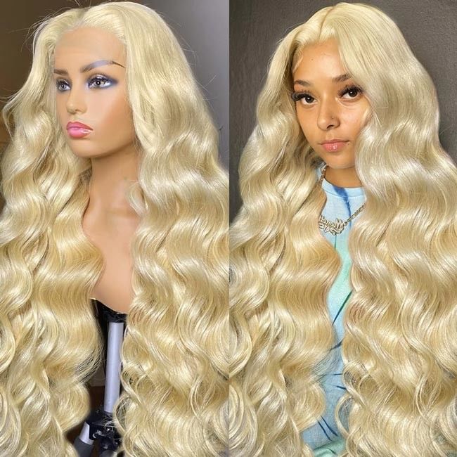 Deep Wave 13X6 HD Full Lace 613 Blonde Wig Frontal Raw Human Hair With Baby Hair